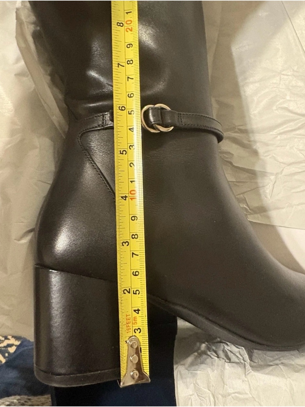 Cole Haan Dana Black Leather Knee High Boots W22253 Women’s 7.5B Block Heel - Picture 8 of 8